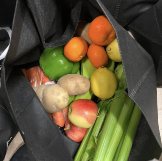 Groceries prepared for delivery
